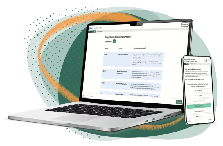 Laptop showing sample Learn to Live assessment results